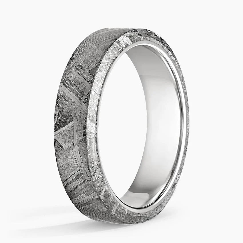 Tundra 6mm Wedding Ring in Meteorite and Tungsten