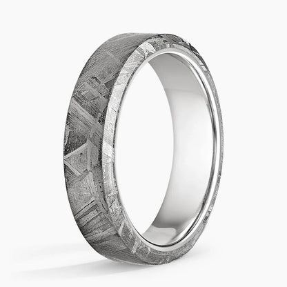Tundra 6mm Wedding Ring in Meteorite and Tungsten