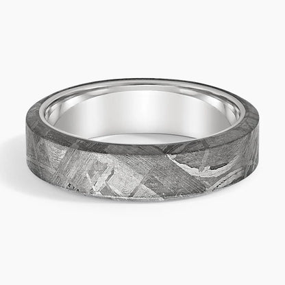 Tundra 6mm Wedding Ring in Meteorite and Tungsten