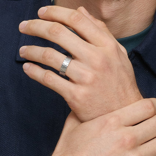 Aspen 6mm Wedding Ring in 18K White Gold