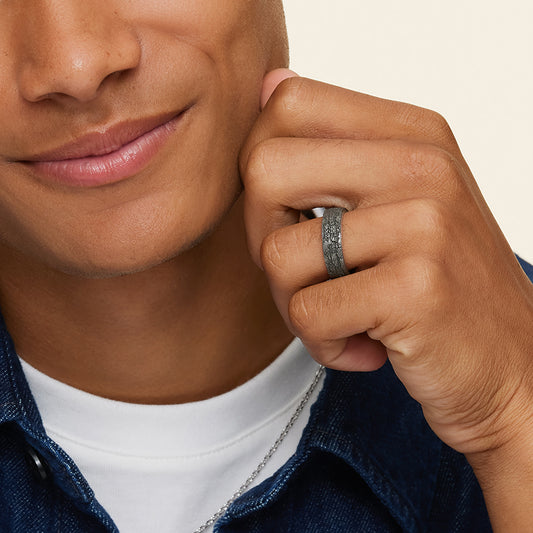 Cuzco 6.5mm Wedding Ring in Tantalum and 18K White Gold