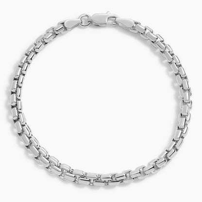 Riley 7.5 in. Rounded Box Chain Bracelet (3.95mm) in Silver