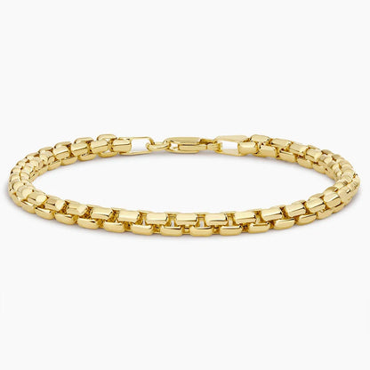 Riley 7.5 in. Lightweight Rounded Box Chain Bracelet (3.95mm) in 14K Yellow Gold