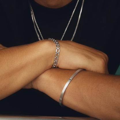 Apollo Sapphire Bangle Bracelet in Silver