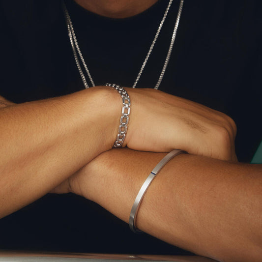 Apollo Sapphire Bangle Bracelet in Silver